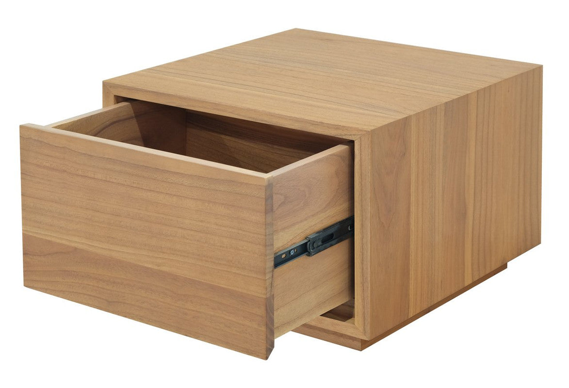 Oscar Natural Low Bedside Table with Drawer