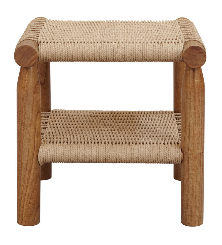 Kelly Almond Handwoven Rattan Side Table