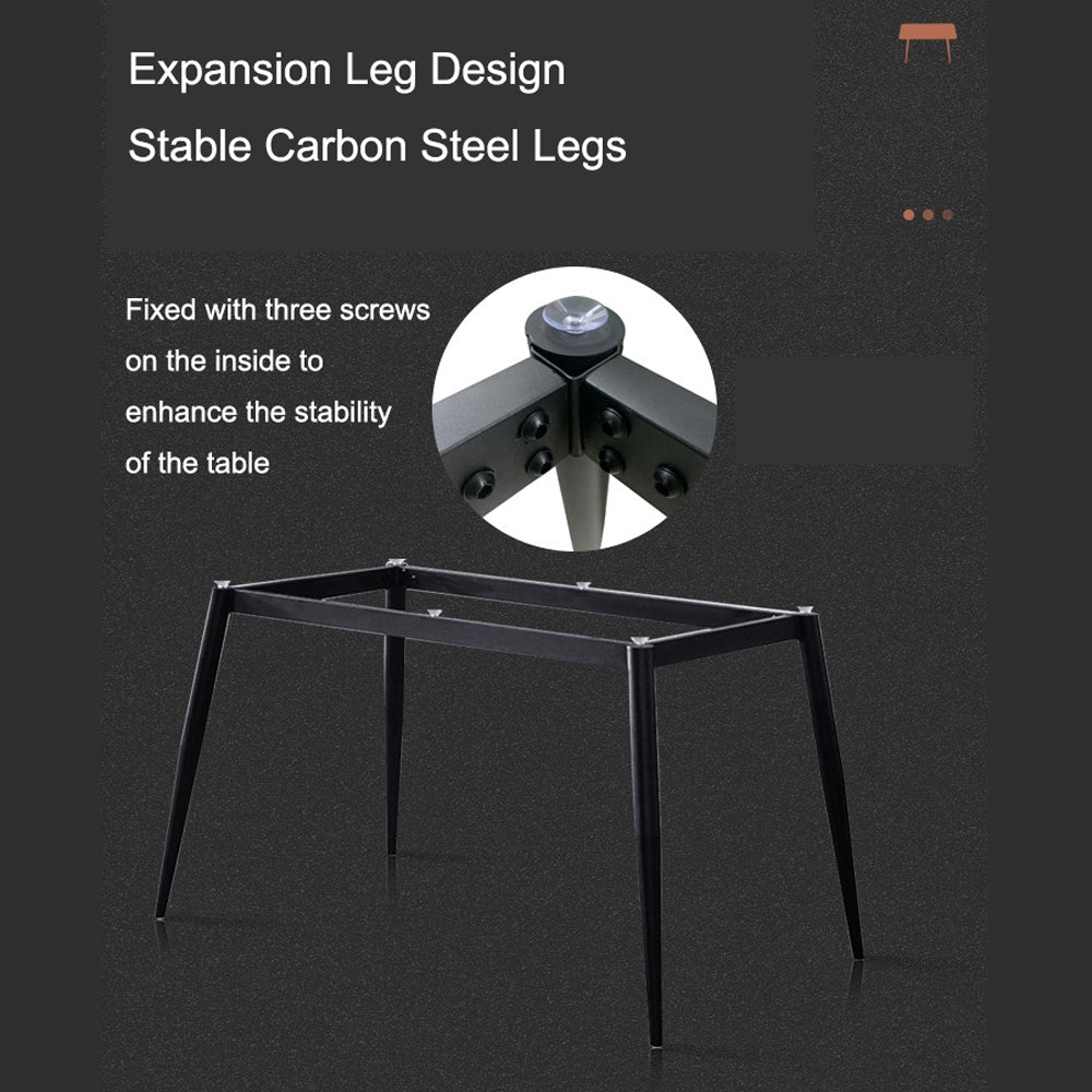 Glossy White Dining Table with Metal Legs, 120 x 60 cm