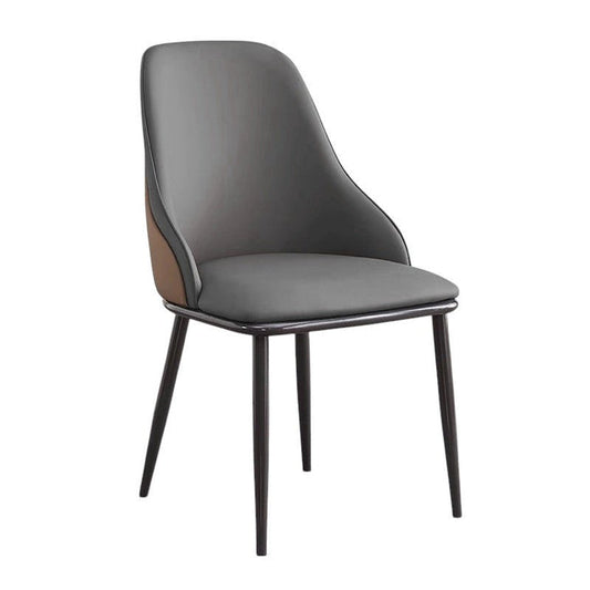 VELLUTO Dining Chair Modern upholstered Leather Kitchen Chairs with armrests Bathtub Chair Leisure Lounge Chair Living Room Bedroom Home Set of 2(Dark Grey)