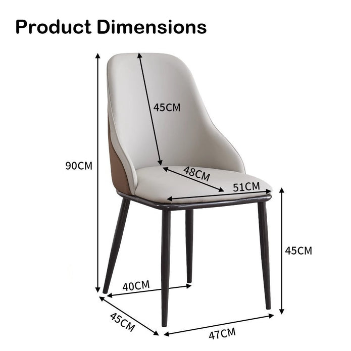 VELLUTO Dining Chair Modern upholstered Leather Kitchen Chairs with armrests Bathtub Chair Leisure Lounge Chair Living Room Bedroom Home Set of 2(Light Grey)