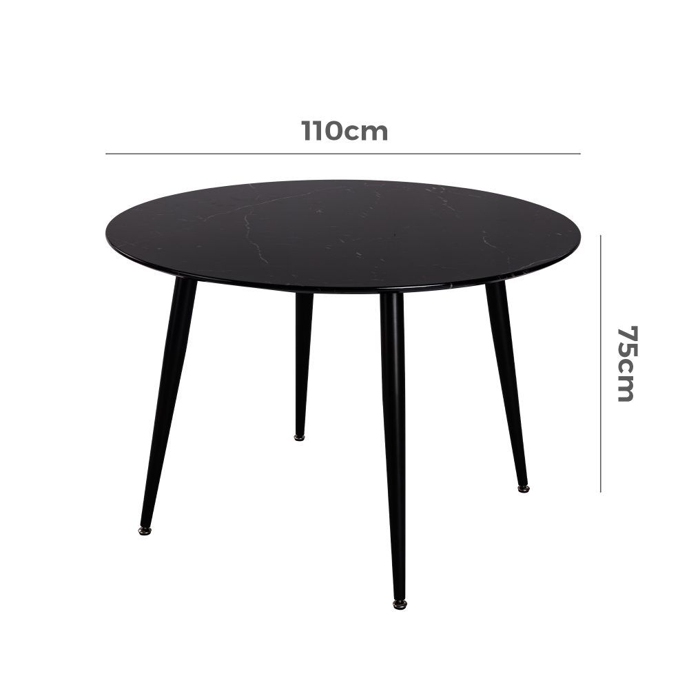 Marble Mania Round Marble Effect Dining Table