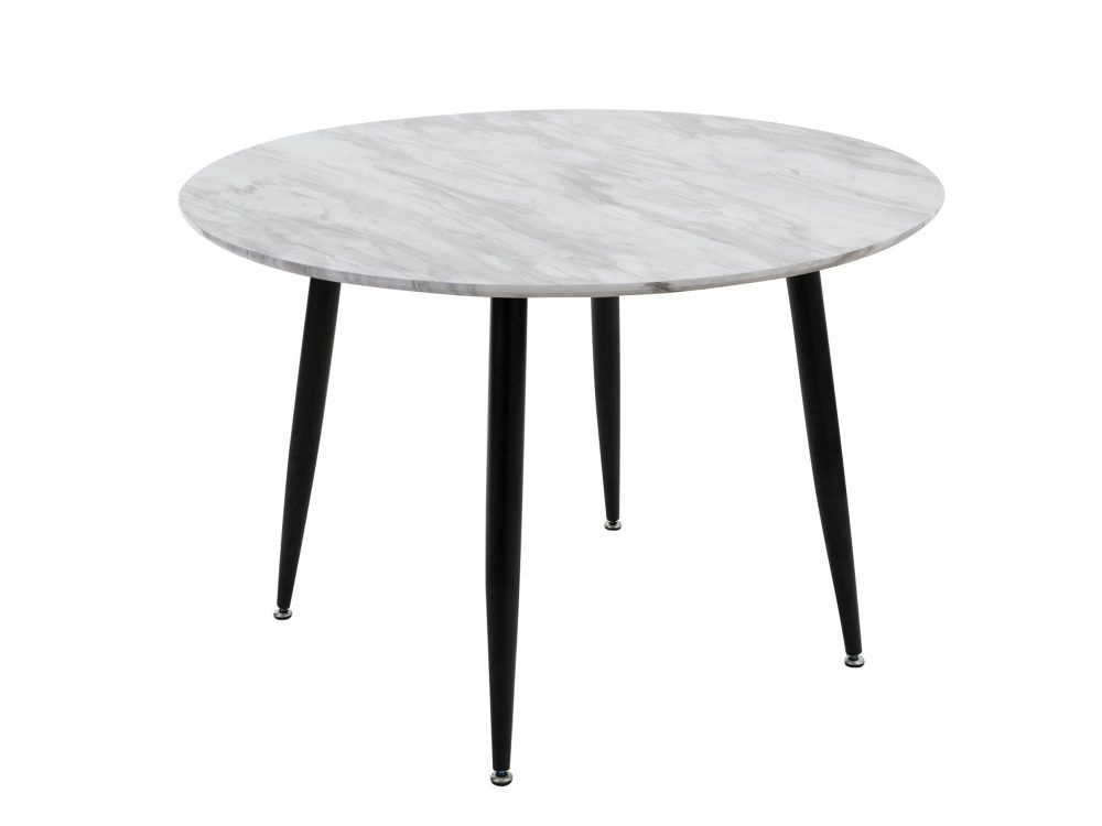 Round Marble Look MDF Dining Table