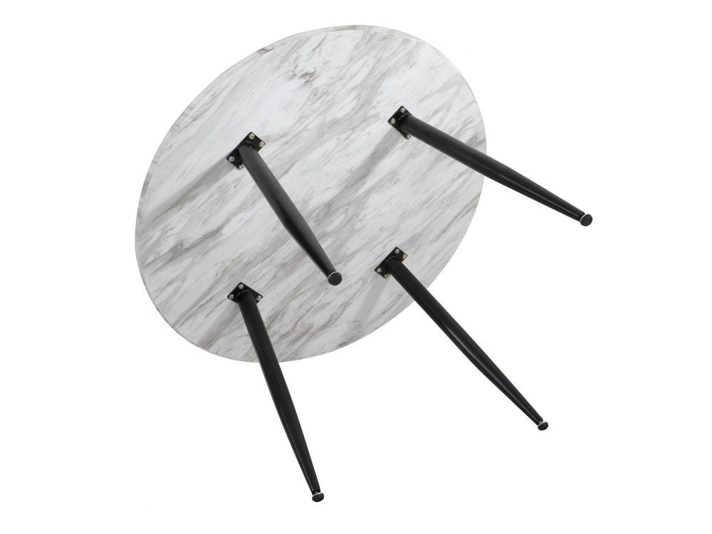 Round Marble Look MDF Dining Table