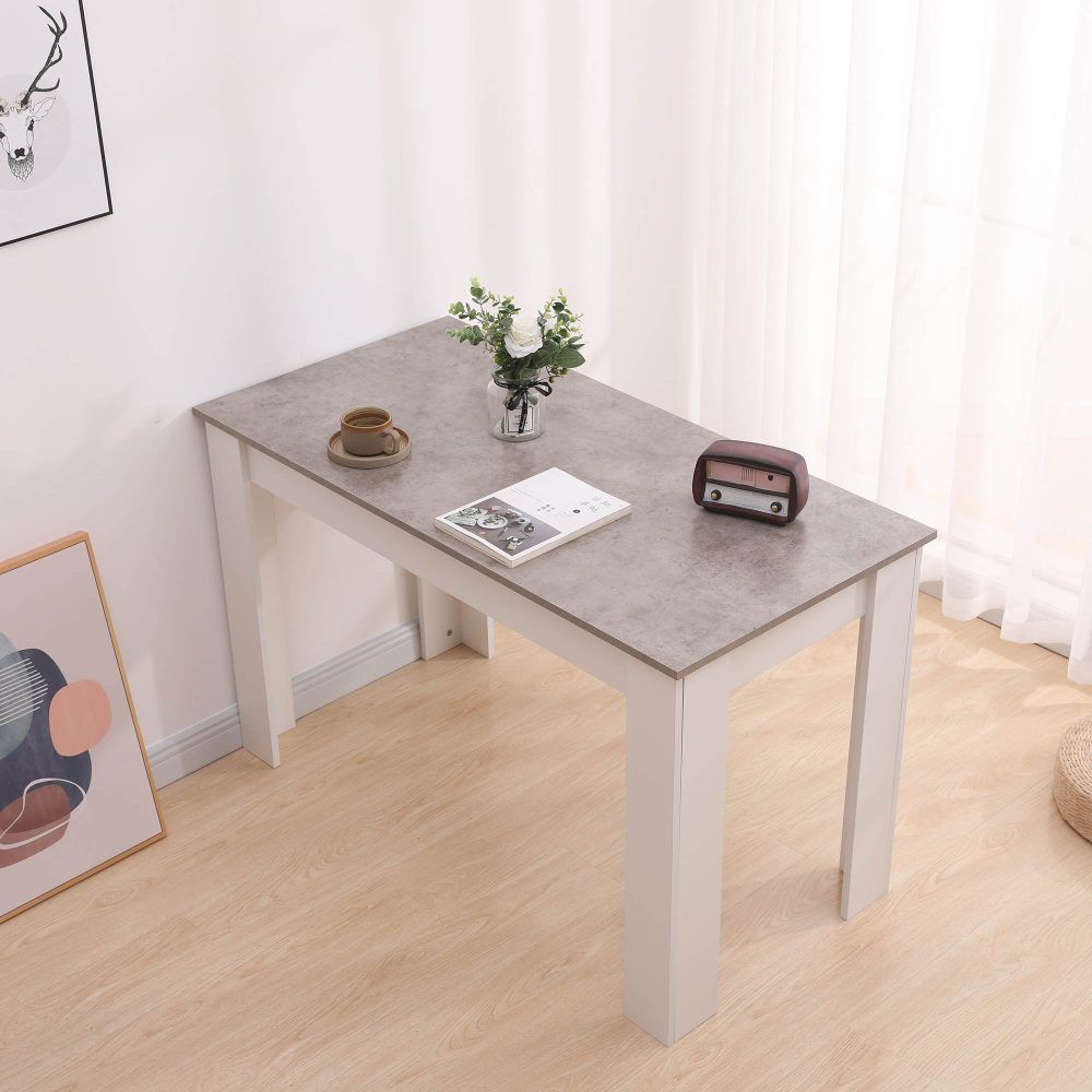 Grey and White Rectangular Dining Table, 120 cm