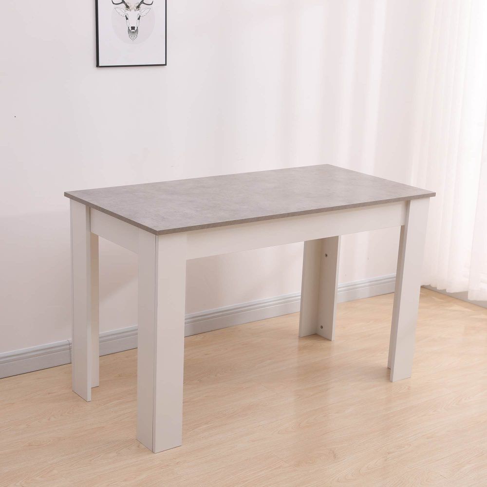 Grey and White Rectangular Dining Table, 120 cm