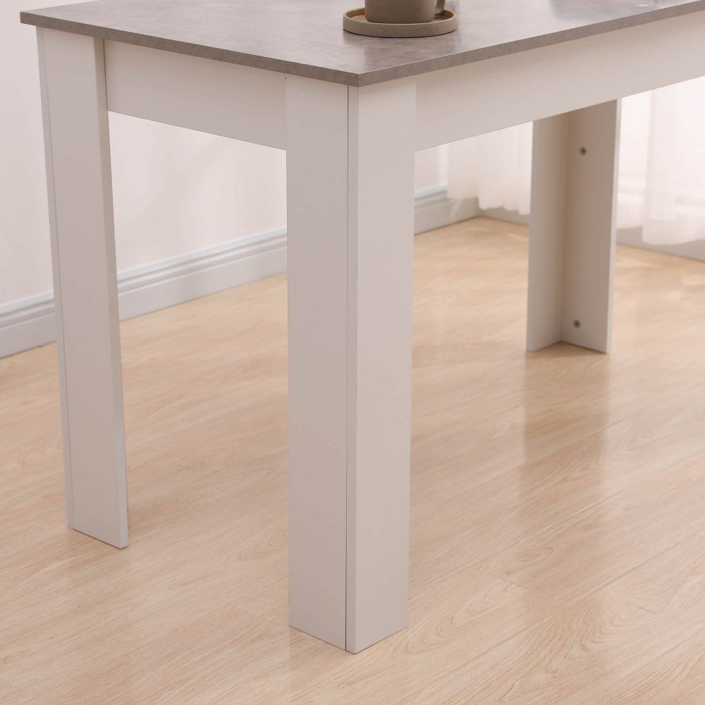 Grey and White Rectangular Dining Table, 120 cm