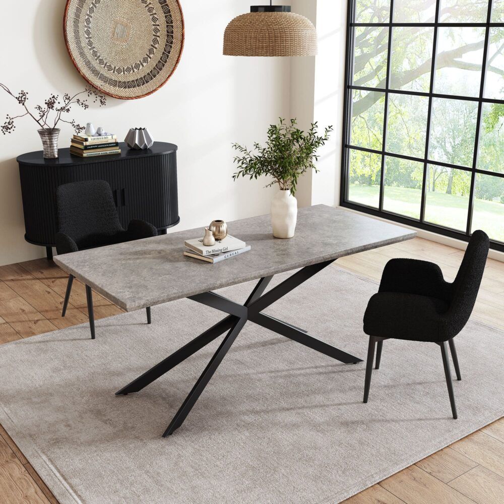 Falcon Rectangular Marble Look Dining Table
