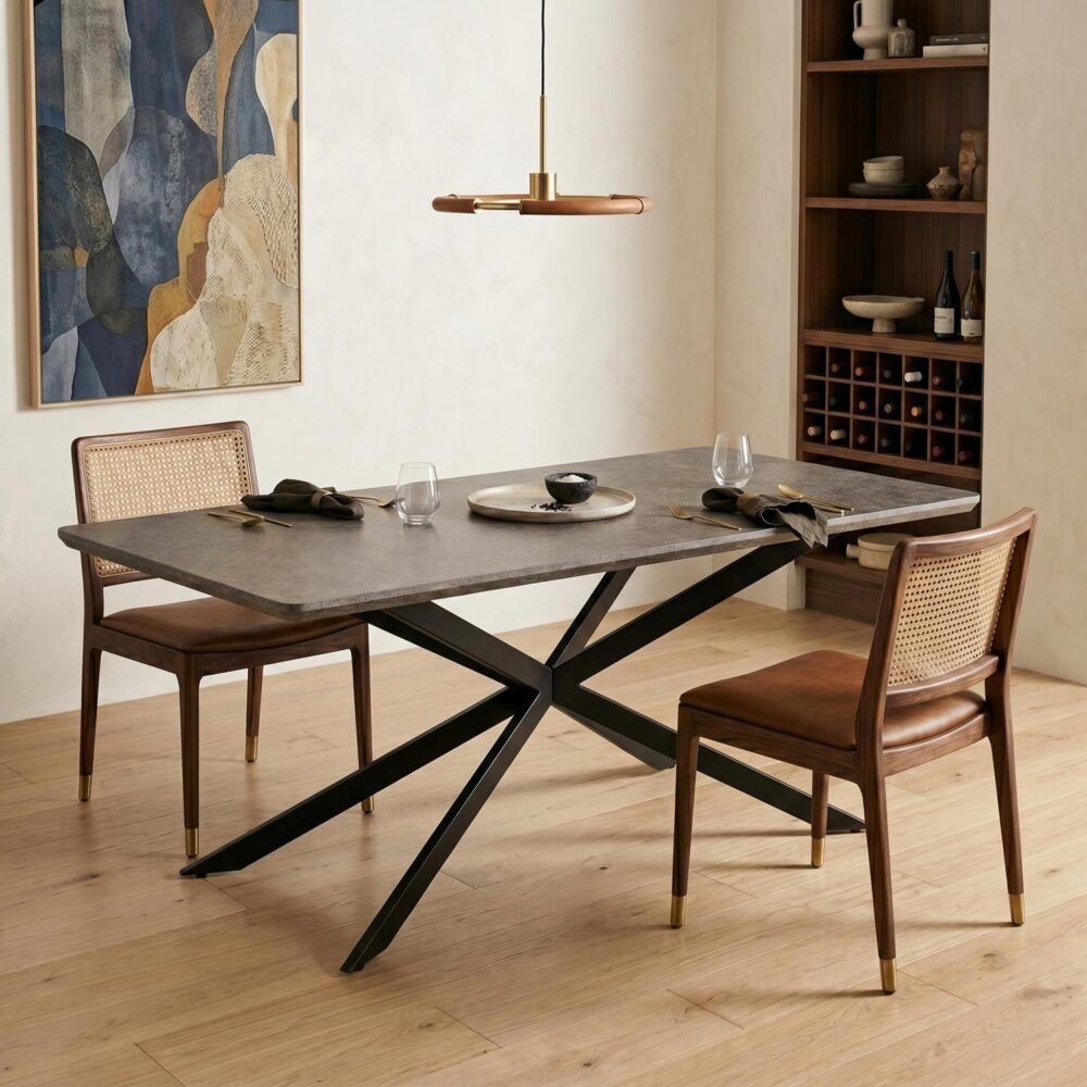 Falcon Rectangular Marble Look Dining Table