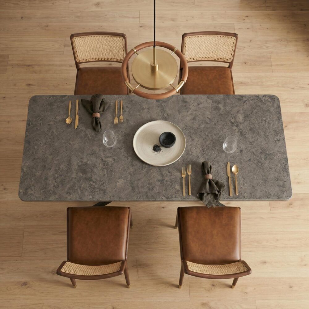 Falcon Rectangular Marble Look Dining Table