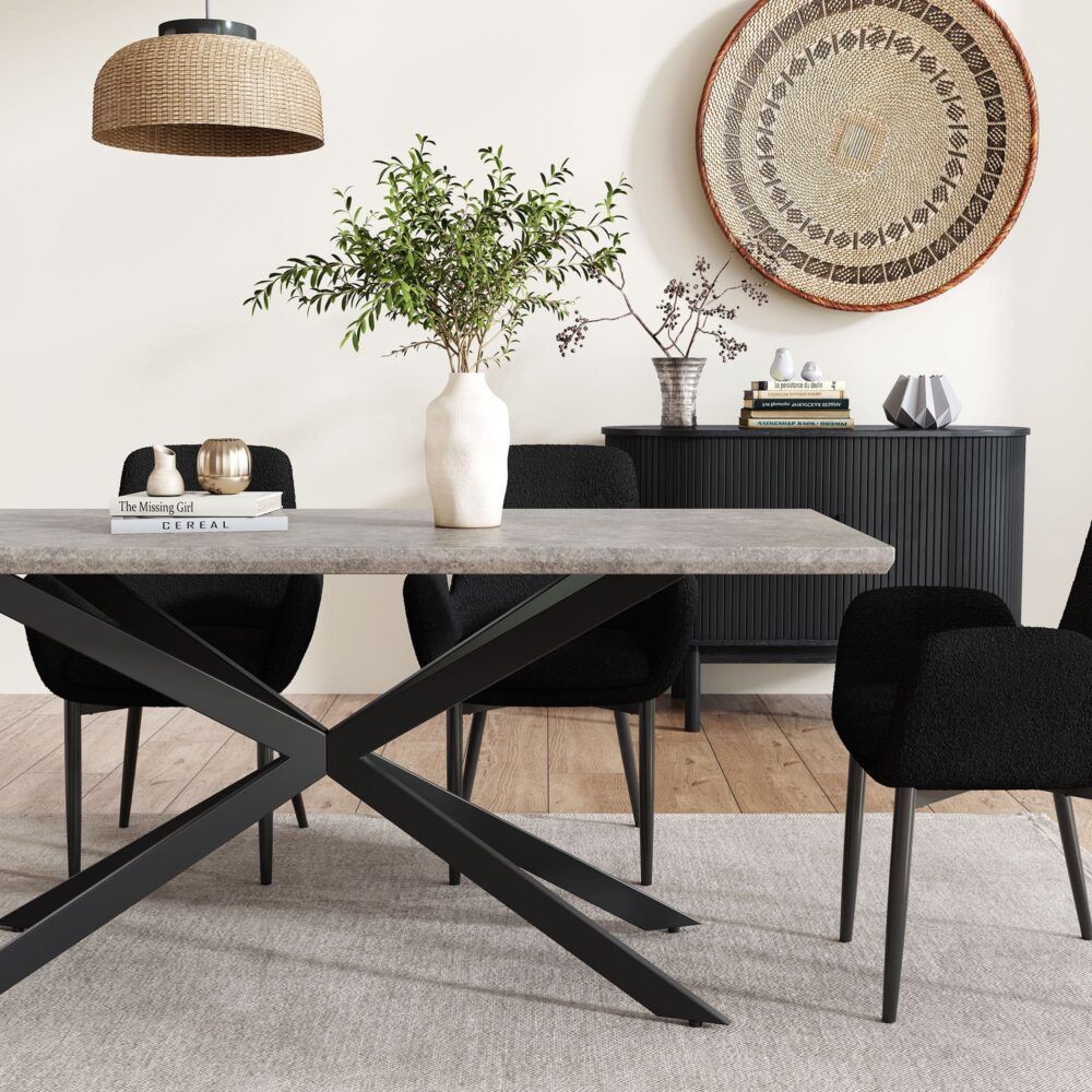 Falcon Rectangular Marble Look Dining Table