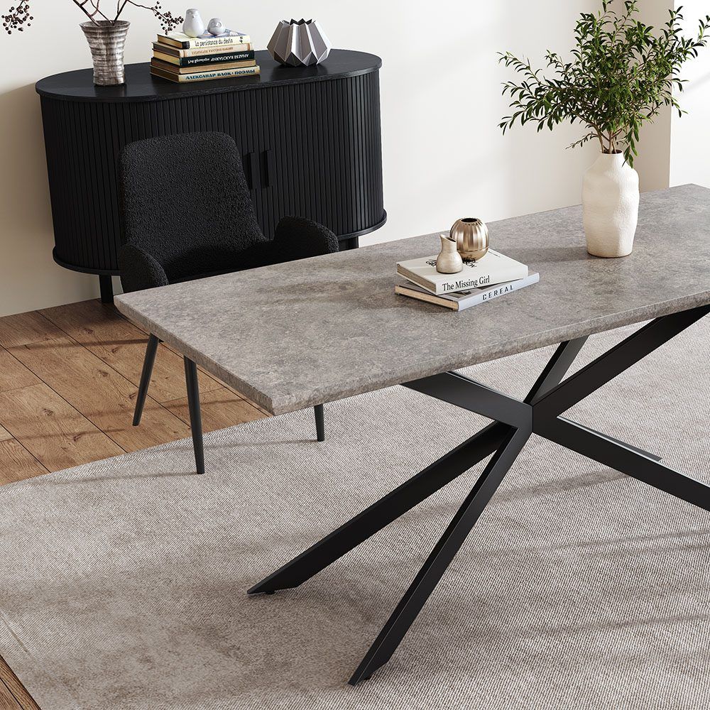Falcon Rectangular Marble Look Dining Table