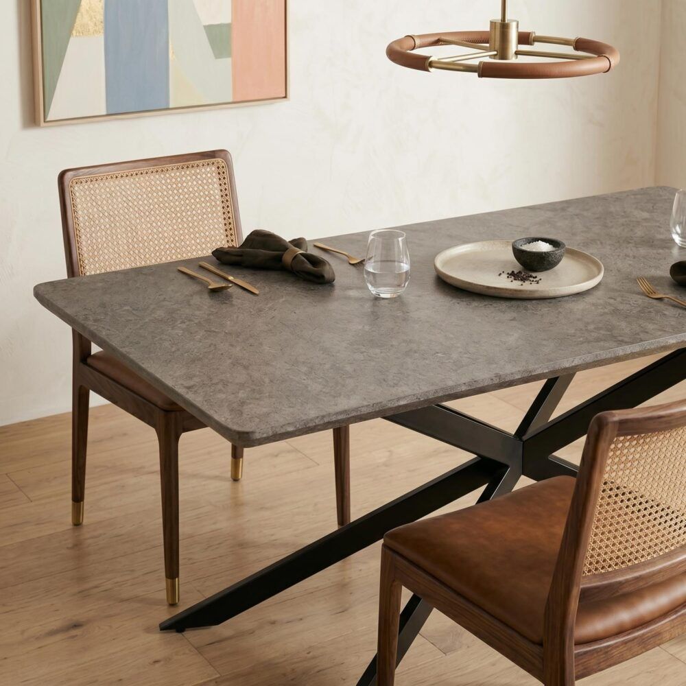 Falcon Rectangular Marble Look Dining Table