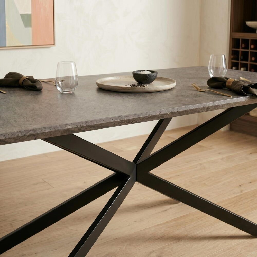 Falcon Rectangular Marble Look Dining Table