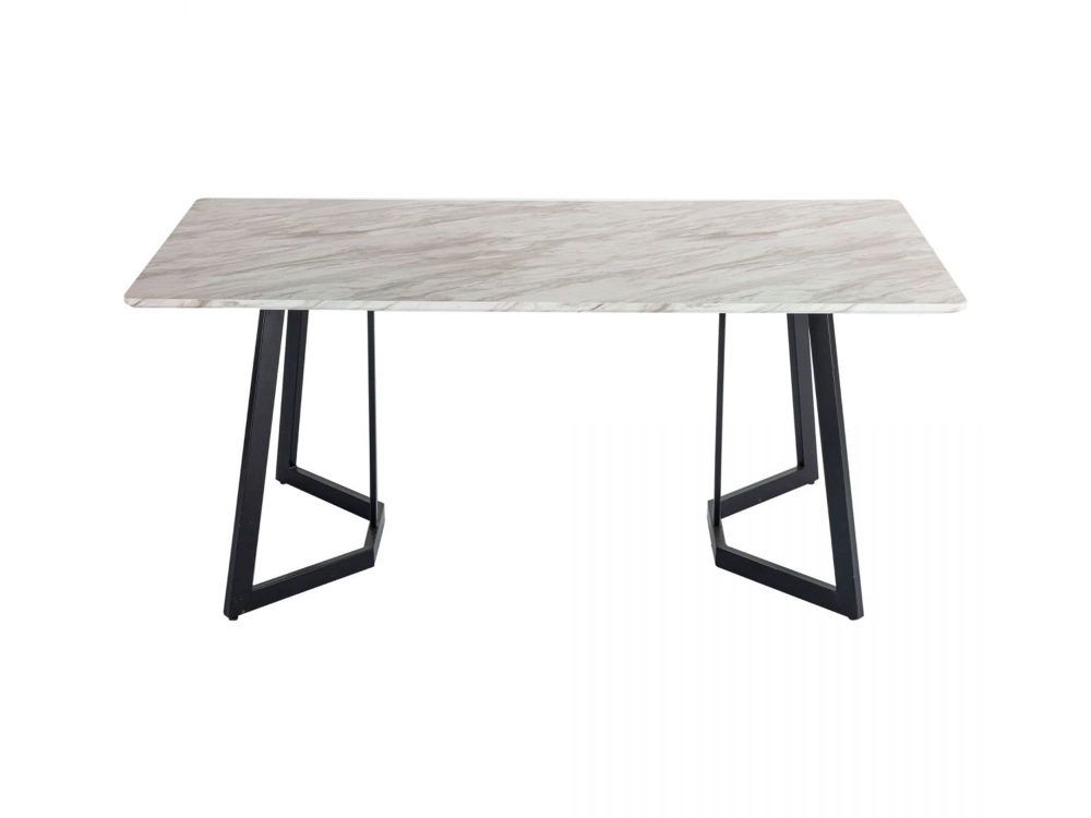 Rectangular Marble Effect Dining Table, 170 cm
