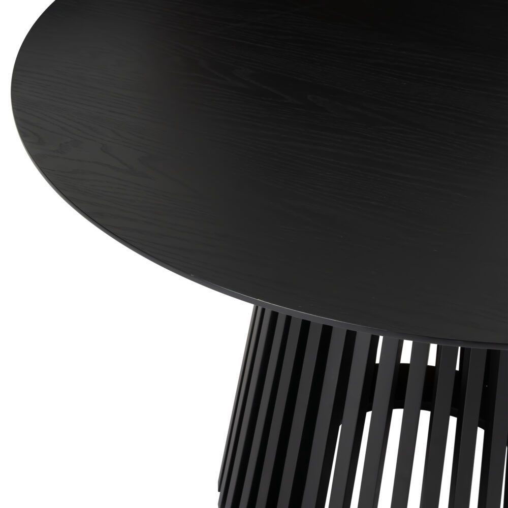 Palmer Black Round Dining Table, 110 cm