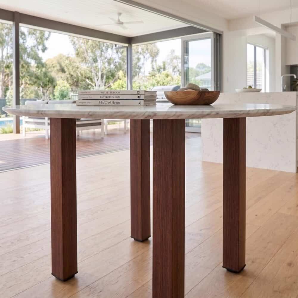 Willowmarble Round Marble Look Dining Table
