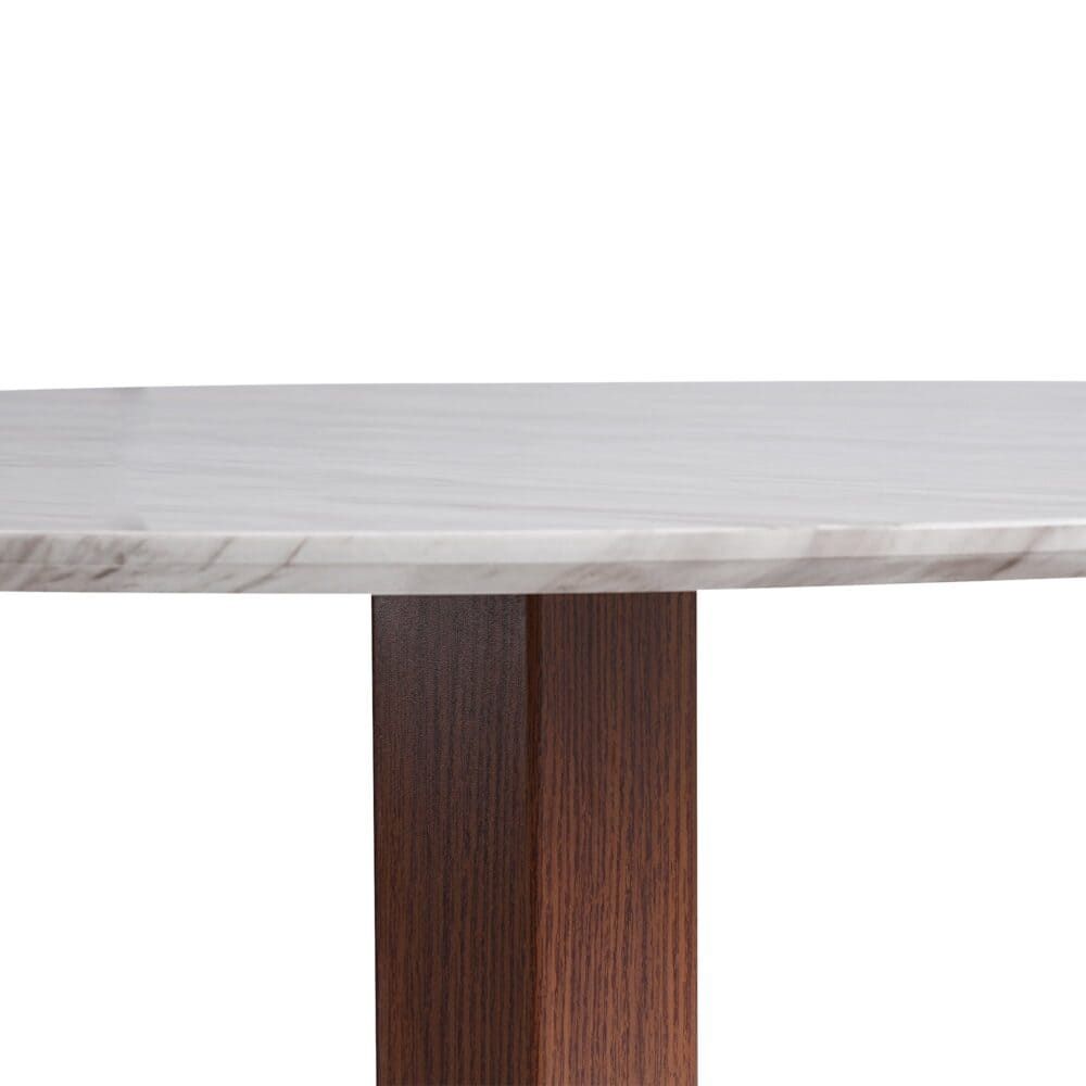Willowmarble Round Marble Look Dining Table