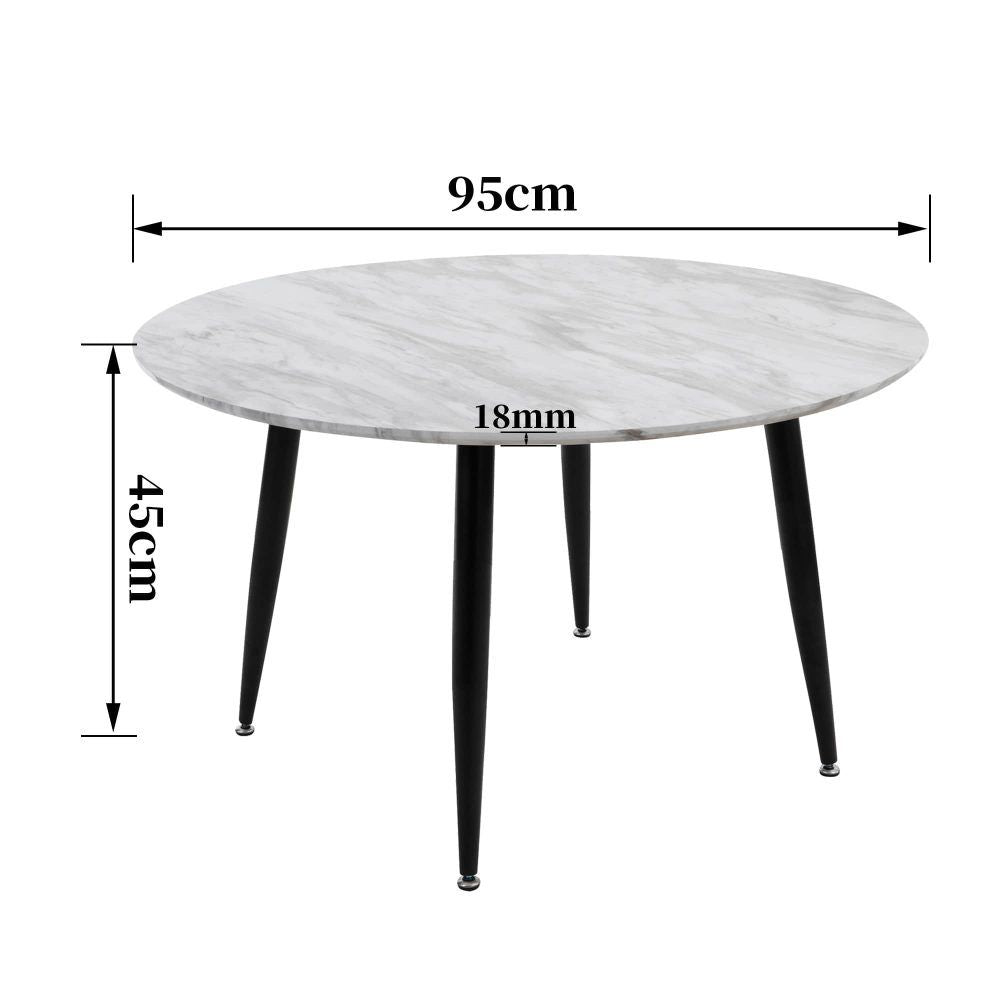 Minimalist Round Marble Effect Coffee Table