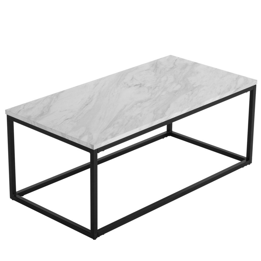 Industrial Rectangular Marble Effect Coffee Table