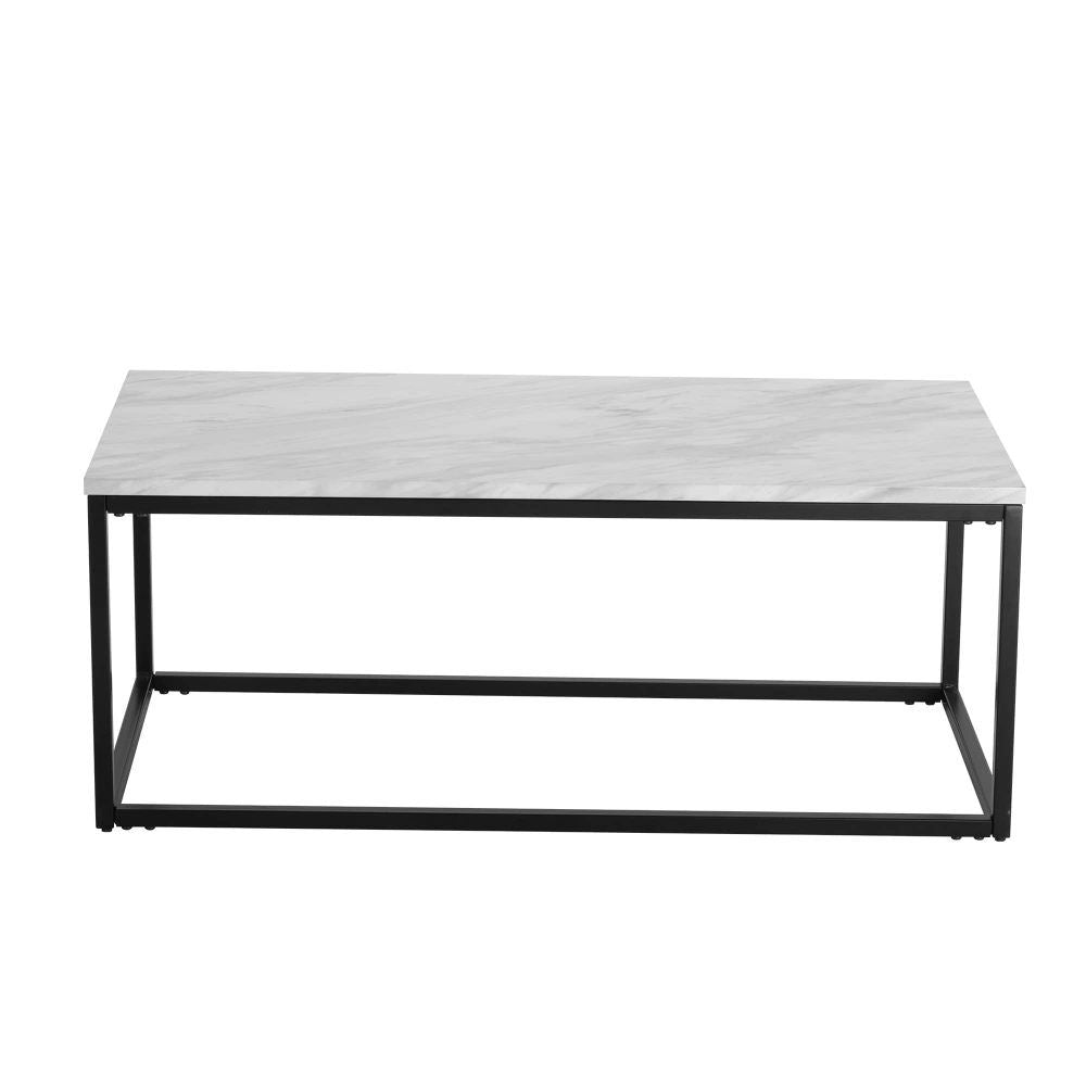 Industrial Rectangular Marble Effect Coffee Table