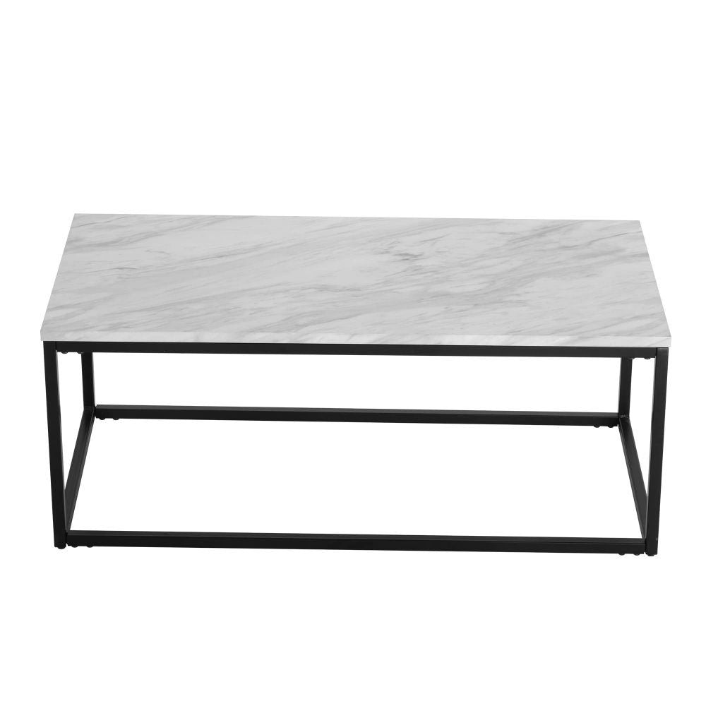 Industrial Rectangular Marble Effect Coffee Table