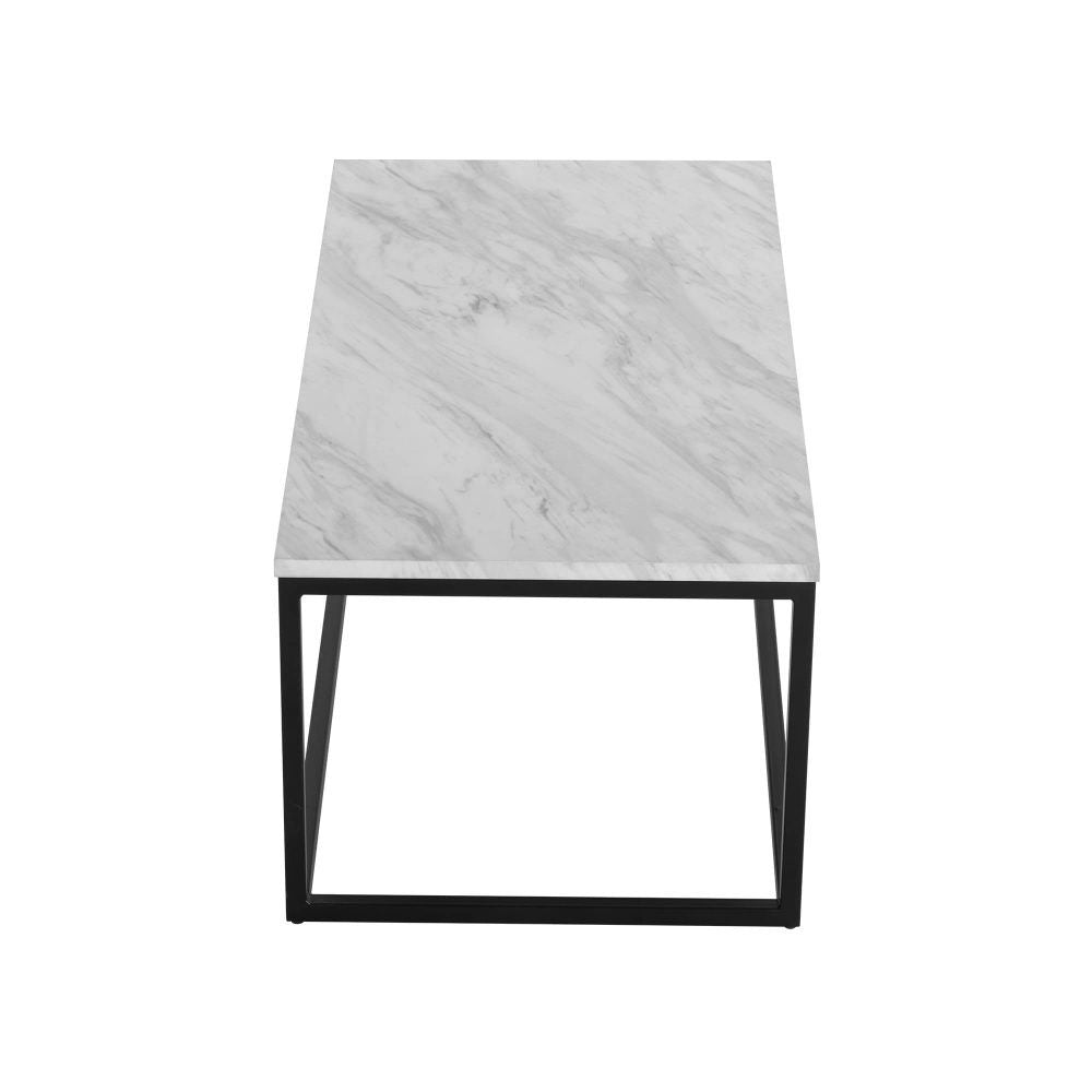 Industrial Rectangular Marble Effect Coffee Table