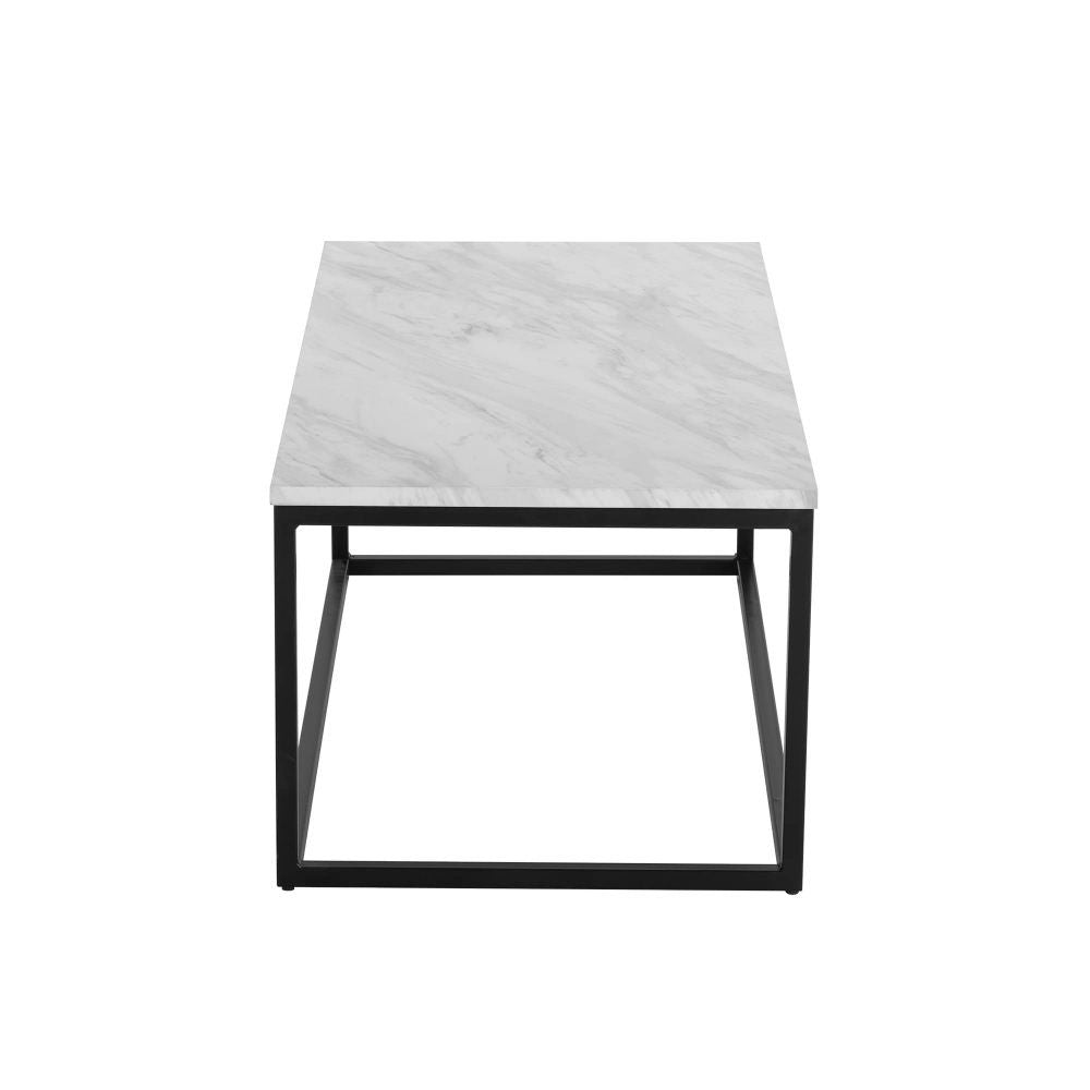 Industrial Rectangular Marble Effect Coffee Table