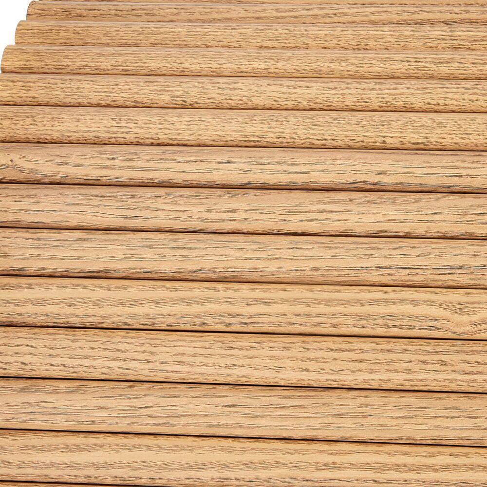 Round Ribbed Wood Coffee Table