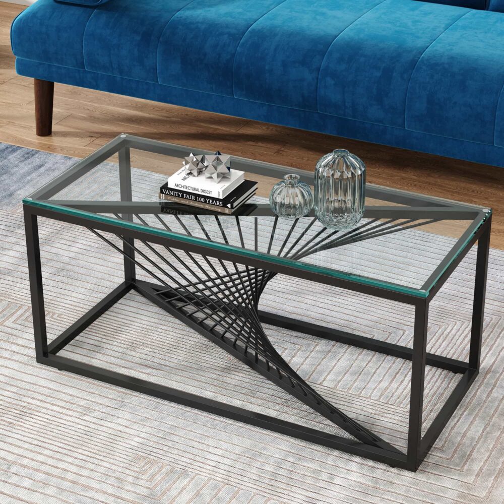 Eleganza Glass Coffee Table, 90 cm