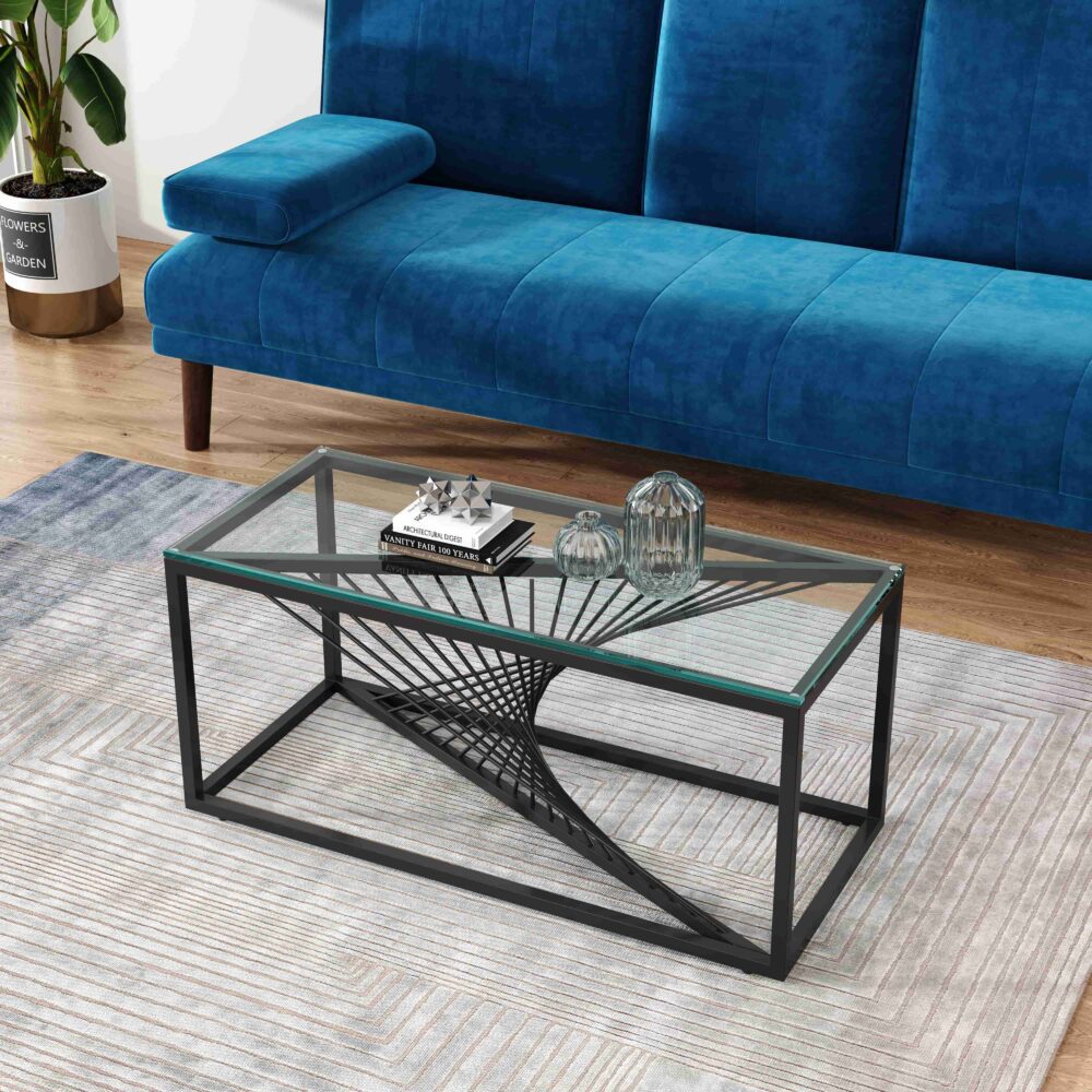 Eleganza Glass Coffee Table, 90 cm
