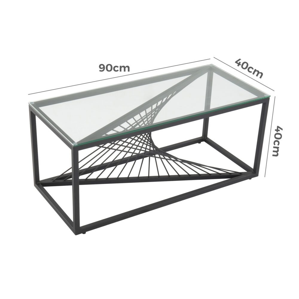 Eleganza Glass Coffee Table, 90 cm