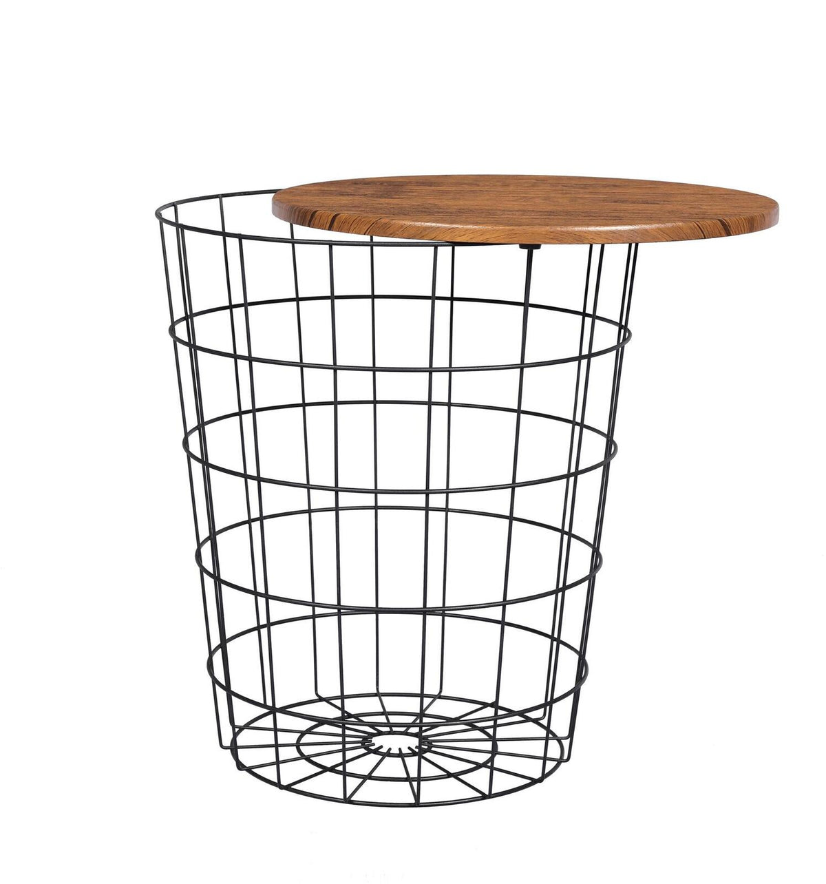 YES4HOMES Rustic Brown Round Coffee Tables, Set of 2