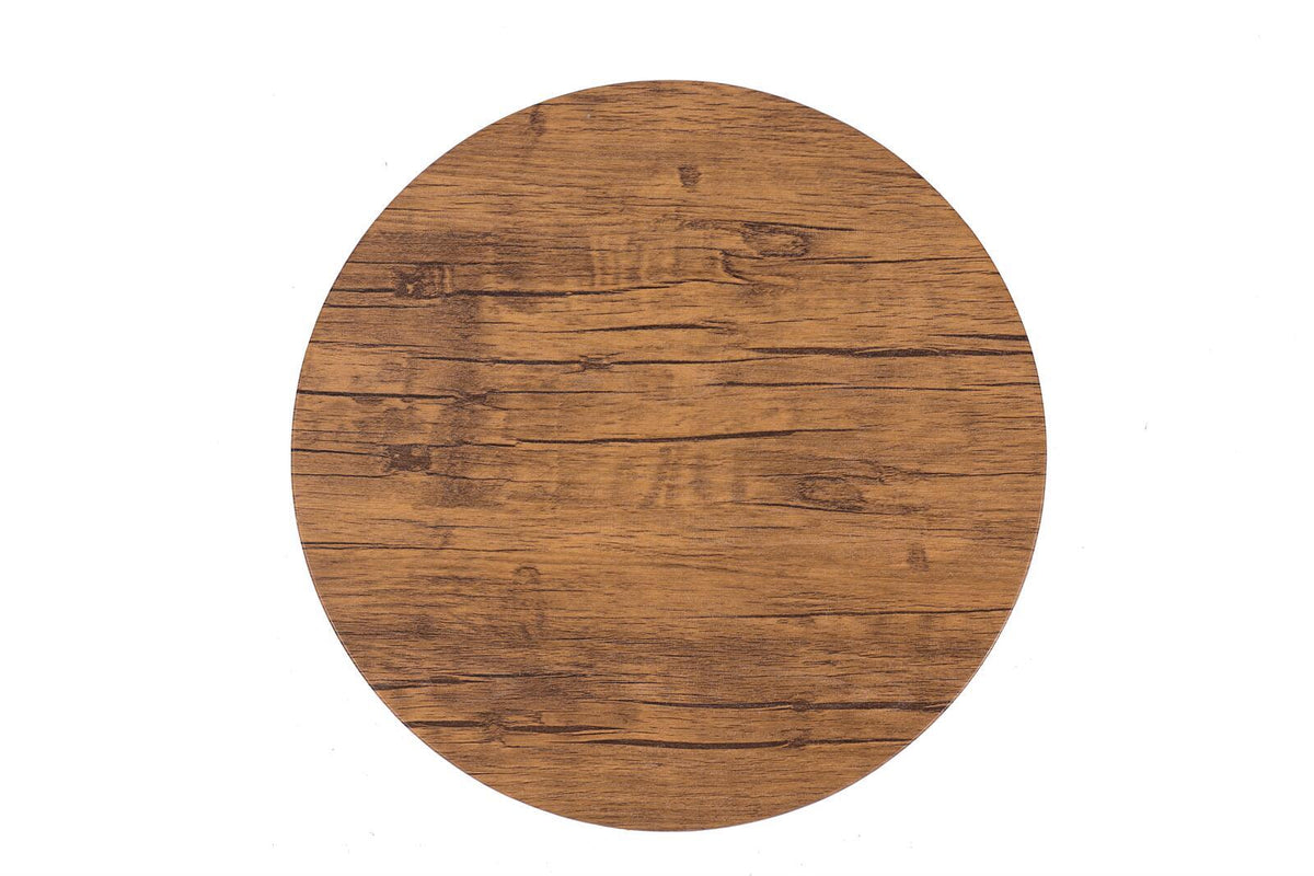 YES4HOMES Rustic Brown Round Coffee Tables, Set of 2