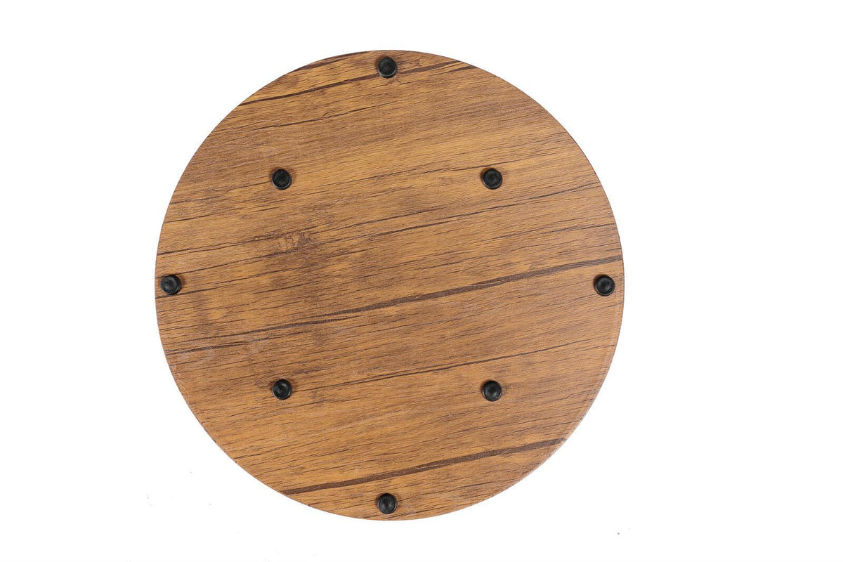YES4HOMES Rustic Brown Round Coffee Tables, Set of 2