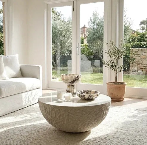 Interior Ave Lunar Fossil Stone Look Coffee Table