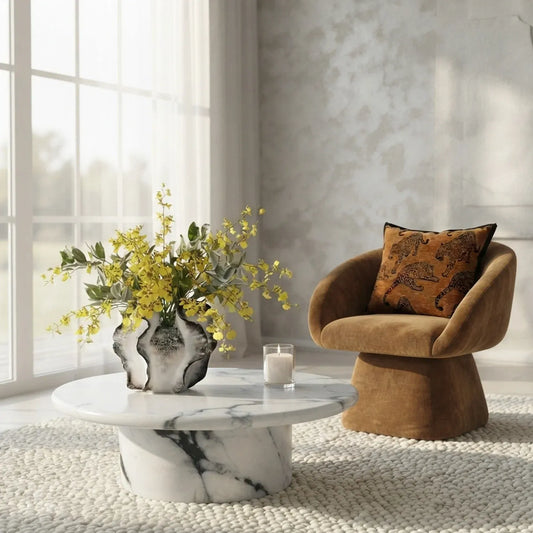Interior Ave Nobu Panda Marble Finish Coffee Table