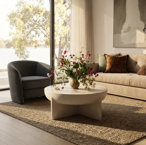 Interior Ave Zelda Sand Textured Coffee Table