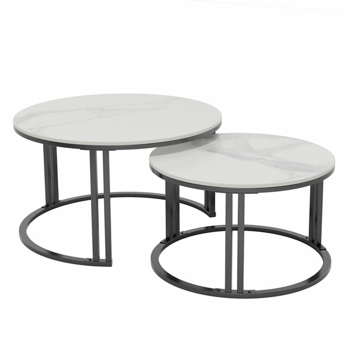 Interior Ave Black Frame Square Nesting Coffee Tables