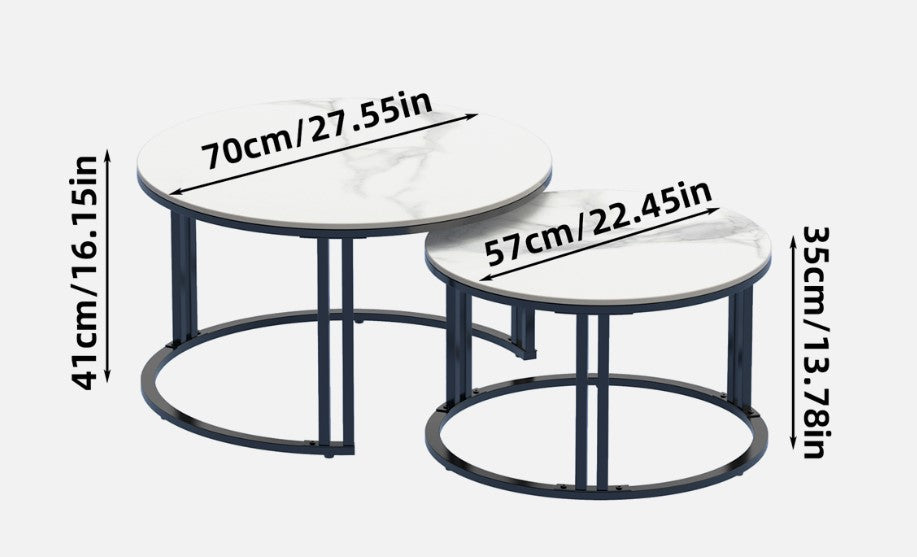 Interior Ave Black Frame Square Nesting Coffee Tables