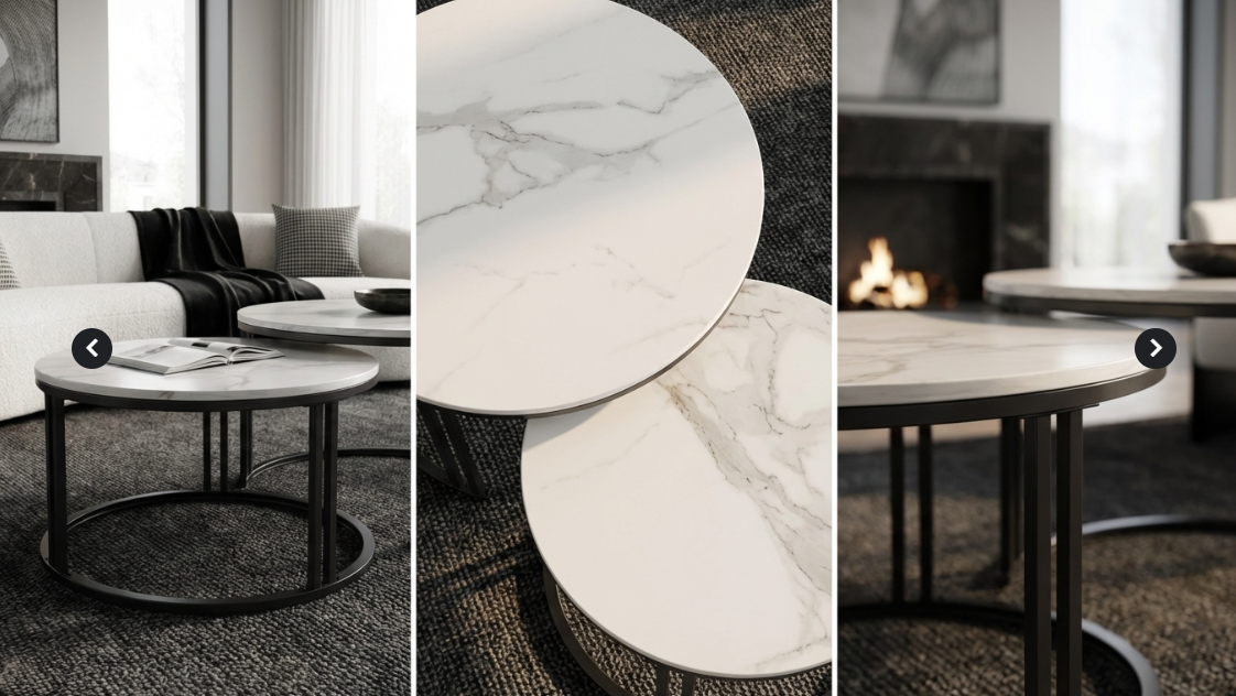 Interior Ave Black Frame Square Nesting Coffee Tables