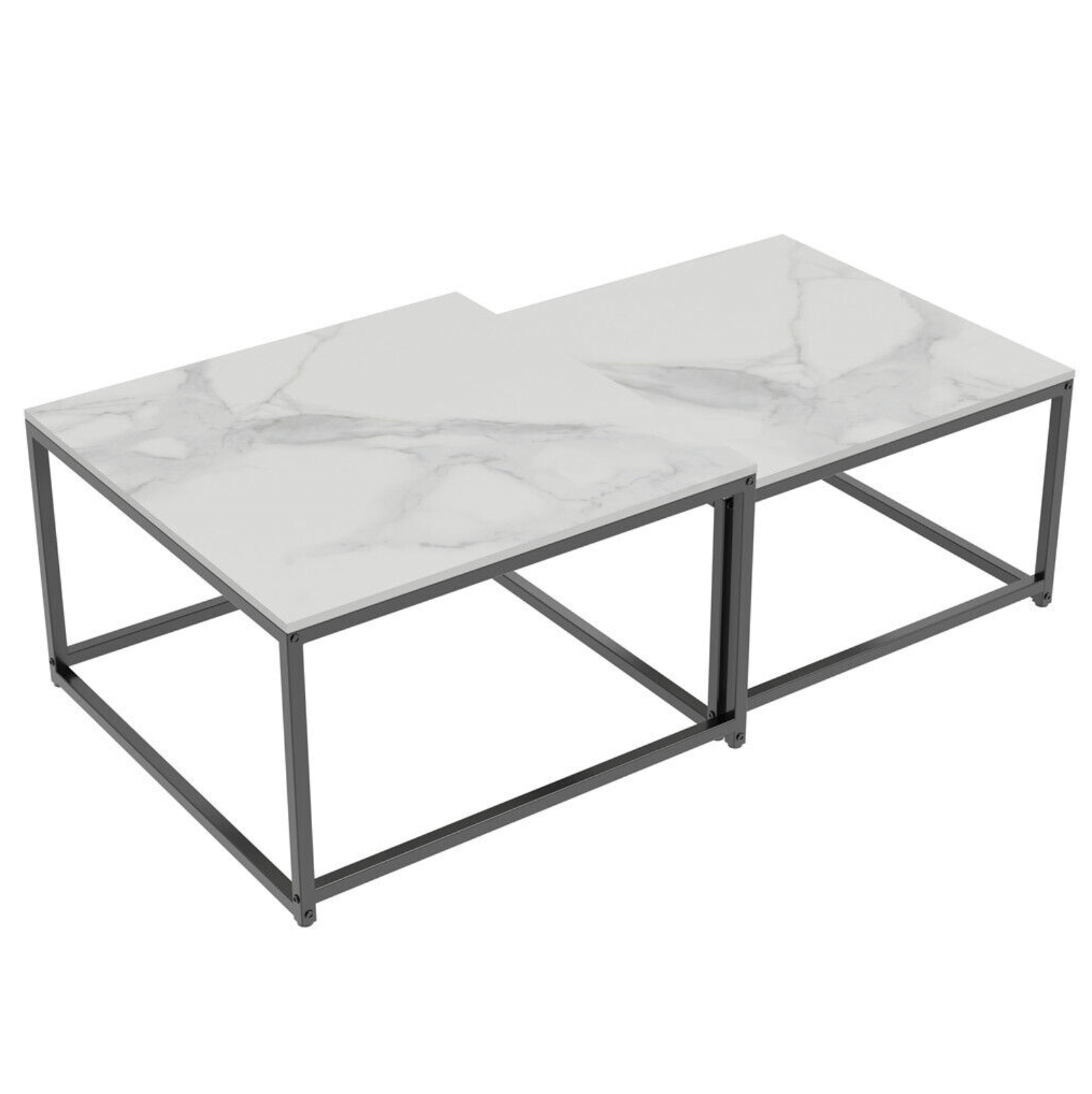 Interior Ave Ciest Black Frame Square Nesting Coffee Tables