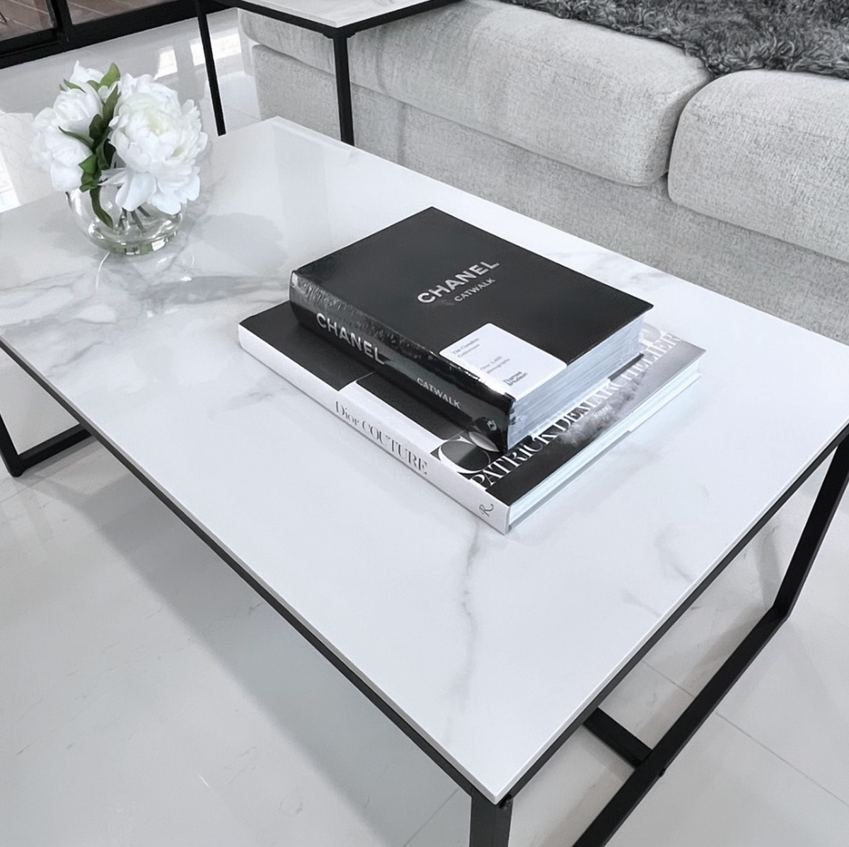Interior Ave Monaco White Marble Look Coffee Table