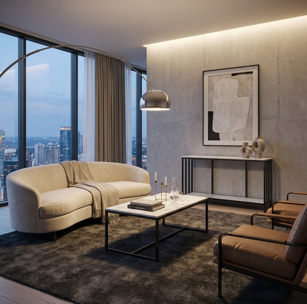 Interior Ave Monaco White Marble Look Coffee Table