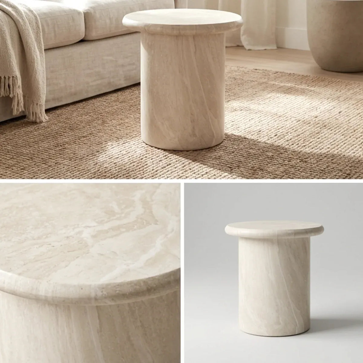 Interior Ave Nobu Natural Stone Look Side Table