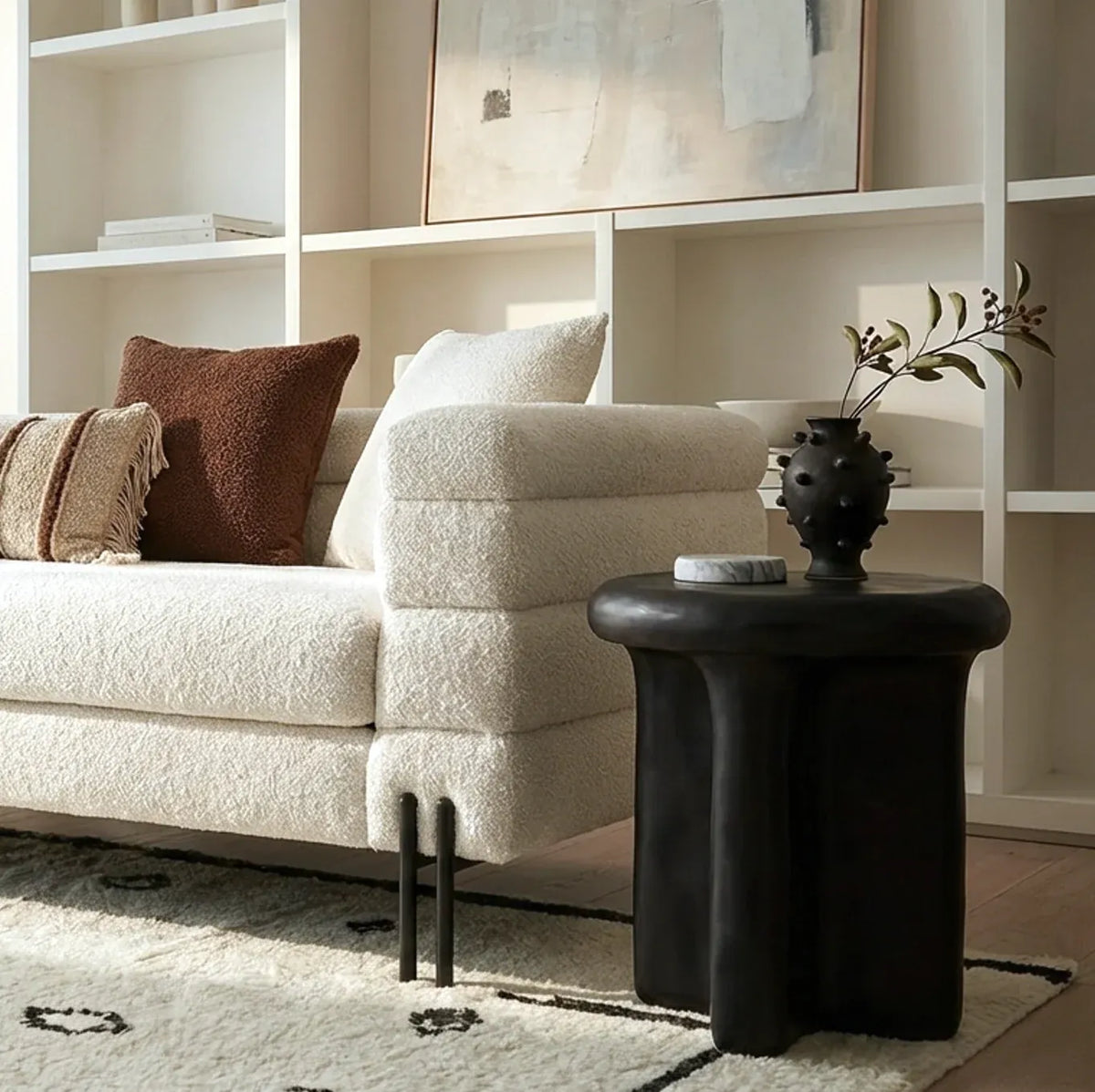 Interior Ave Santorini Black Stone Look Side Table