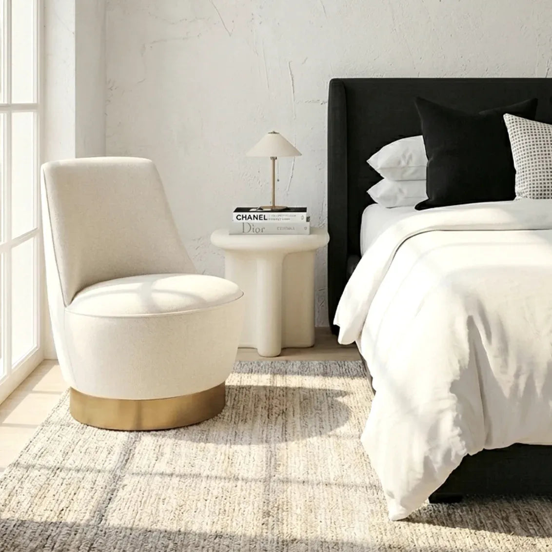 Interior Ave Santorini Ivory Stone Look Side Table