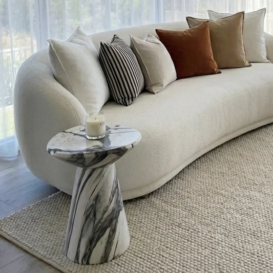 Interior Ave Veneta Panda Marble Finish Side Table