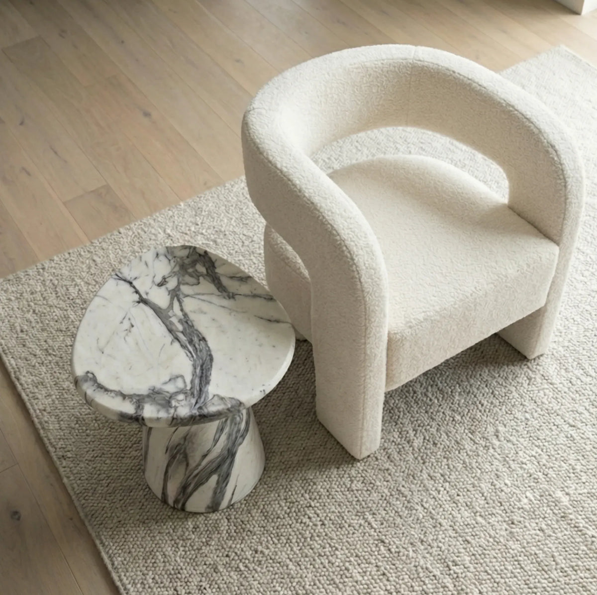 Interior Ave Veneta Panda Marble Finish Side Table