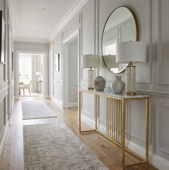 Interior Ave Aurelia Gold Frame Console Table, 100 cm